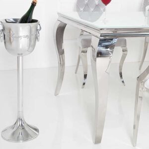 Elegante champagnekoeler CHAMPAGNE 75cm gepolijste zilveren flessenkoeler - 38068