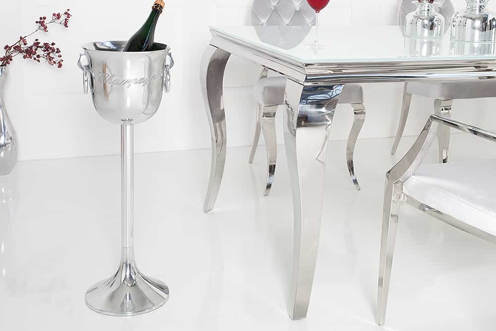 Elegante champagnekoeler CHAMPAGNE 75cm gepolijste zilveren flessenkoeler - 38068