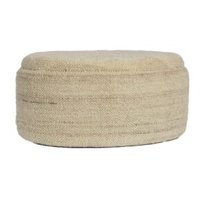 Poef bruin wol 81 cm ovaal - WL7.426