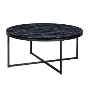 Salontafel marmerlook zwart 80 cm - WL6.247