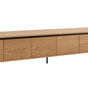 TV-bord ATELIER 200 cm naturel eikenhoutlook met zwarte poten - 47451