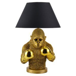 Tafellamp KING APE 55 cm met goudkleurige en zwarte kap - 48025