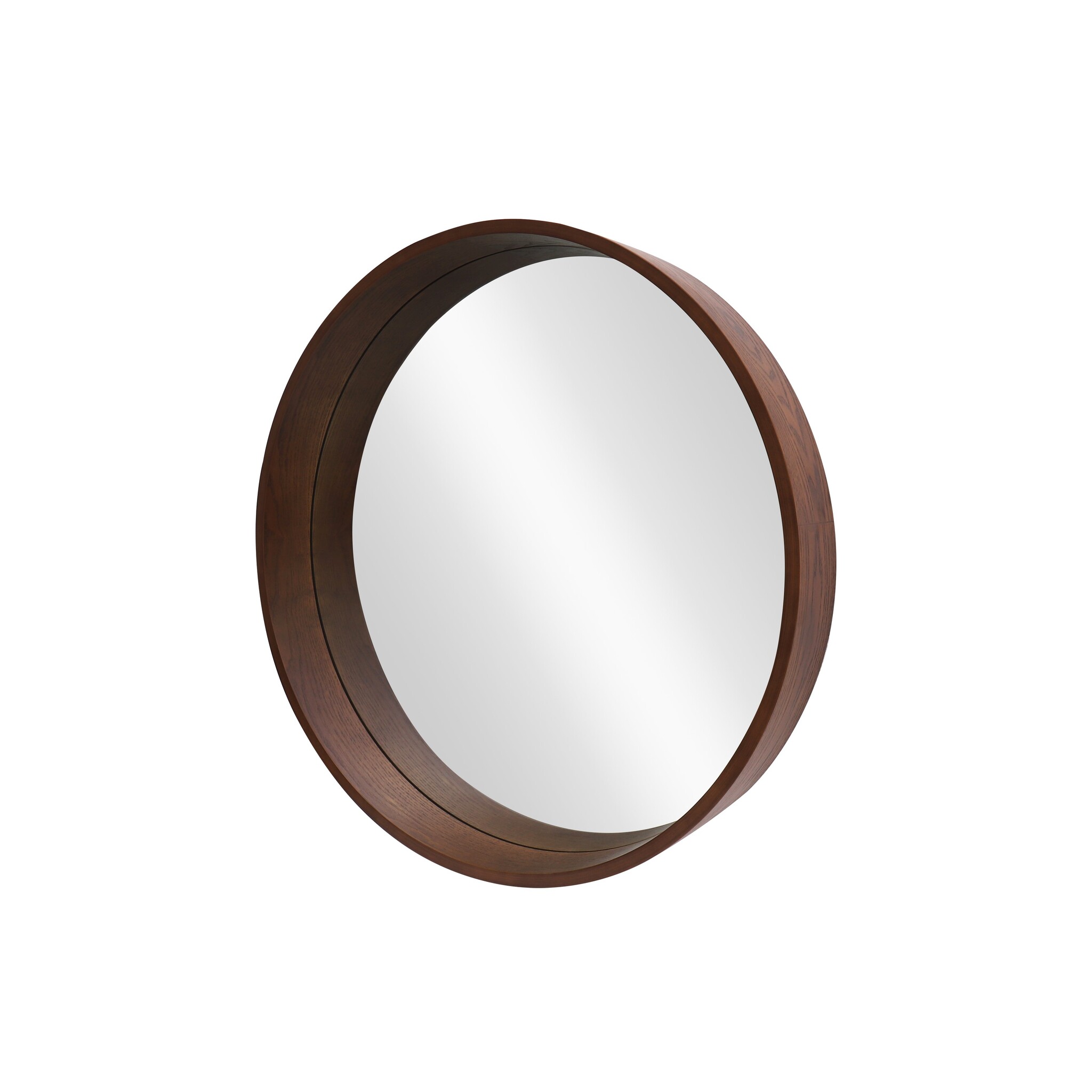 Wandspiegel PORTRET 70 cm rond met walnoothouten fineer - 48256