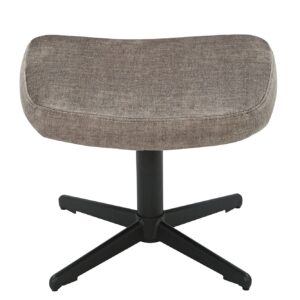 Kruk VOGUE 45 cm draaibaar fluweel taupe met zwart metalen frame - 46702