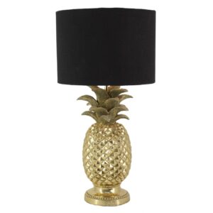 Tafellamp PINEAPPLE 50cm met kap goudzwart - 48045