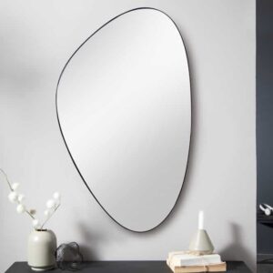 Moderne wandspiegel NOEMI 90cm zwart asymmetrisch design - 40703
