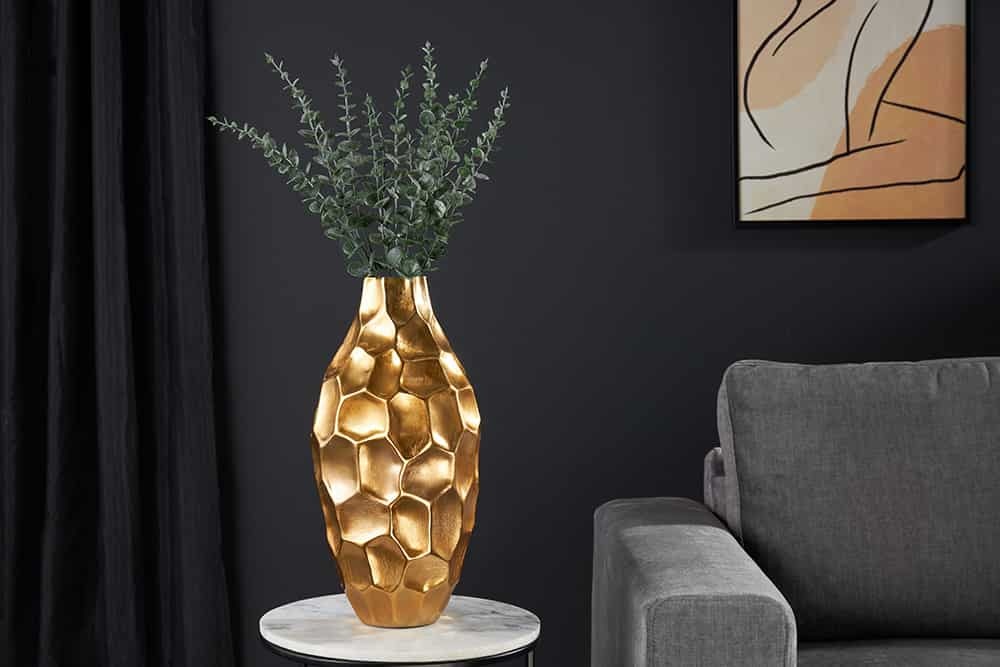 Elegante Vaas ORGANIC ORIENT 45cm goud Hammerschlag Design - 41545