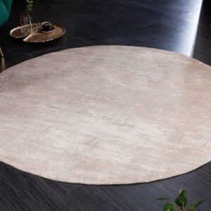 Vintage tapijt MODERN ART 150cm beige gewassen rond used look - 41259