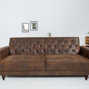 Chesterfield 3-zitsbank MAISON BELLE AFFAIRE 220cm antiekbruin 3-zits met slaapfunctie - 40082