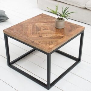 Massieve bijzettafel INFINITY HOME 60cm mangohout industrieel design - 39787