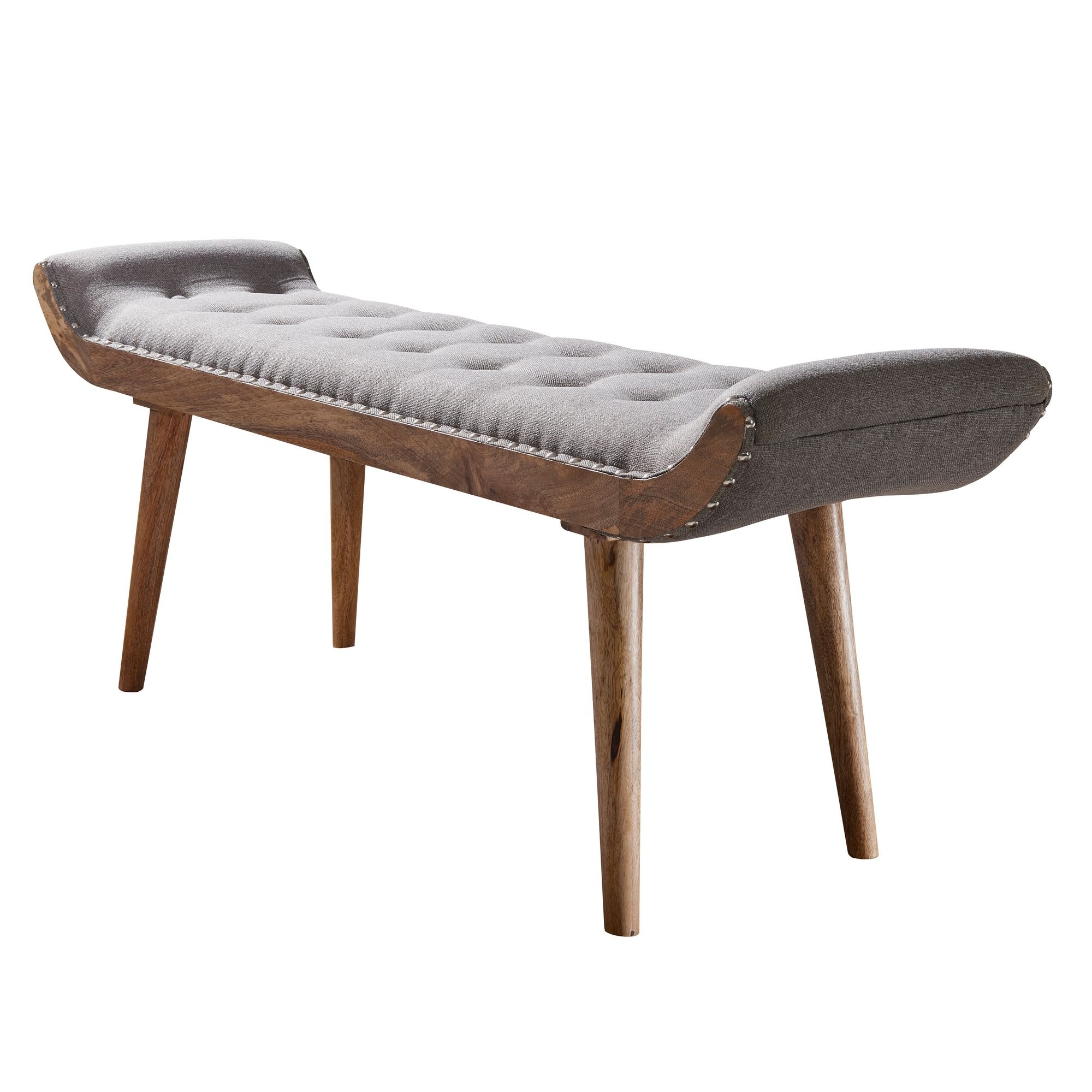 Bank stof grijs 125 cm breed - WL6.013