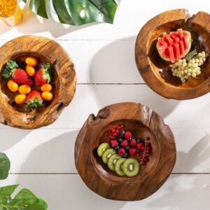 Massieve kom NATURE ROOT 30cm natuurlijk teakwortelhout - 18117