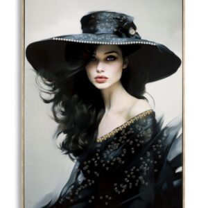 SCHILDERIJ OP DOEK GELAKT DORI MET LIJST -A- CM 62X4X92 - 032608000A
