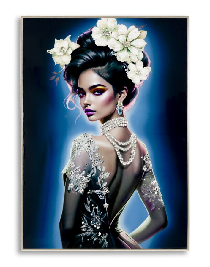SCHILDERIJ OP DOEK GELAKT ISABEL MET LIJST -B- CM 72X4X102 - 032607000B
