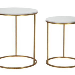 TAFEL EENVOUDIG MARMER PAAR Ø 52X63-42X53 - 1423300000