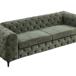Fluwelen 3-zits bank MODERN BAROCK 235cm donkergroen - 48517