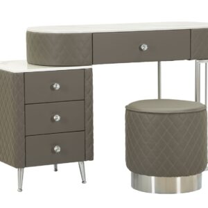 BEDJE BUREAU SHARON GRIJS MET KRUK ZILVEREN POTEN CM 120X40X75 (AFMETING KRUK Ø36X39) - 14283500AG