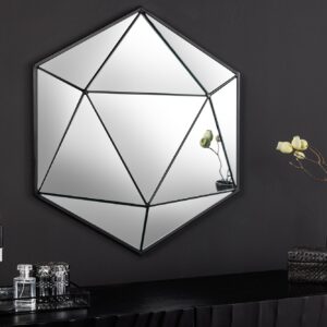 Design spiegel DIAMOND 65cm zwart metaal handgemaakt - 43824
