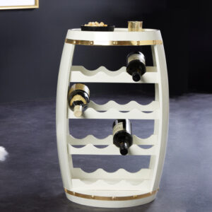 Design wijnvat BODEGA WIT 65cm witgoud grenen flessenrek 14 flessen - 43563