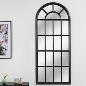 Design wandspiegel CASTILLO 140cm zwart raam in landelijke stijl - 43631