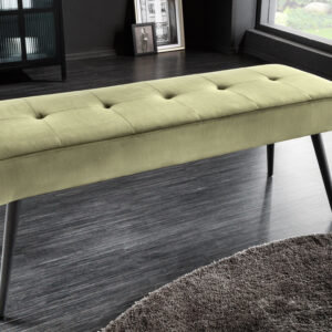 Design bank BOUTIQUE 100cm groen fluweel zwarte metalen poten - 43321