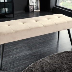 Design bank BOUTIQUE 100cm champagne fluweel zwart metalen poten - 43320