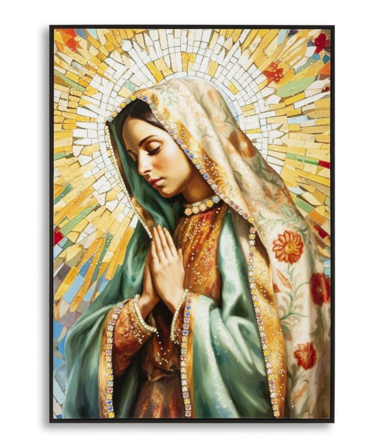 SCHILDERIJ OP DOEK GELAKT MADONNA -A- MET LIJST CM 72X4X102 - 032610000A