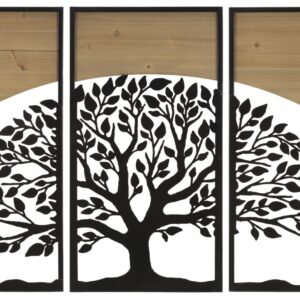 WANDPANEEL BOOGIJZER EN HOUT SET 3 STUKS CM 105X2X70 (35X2X70) - 324460000