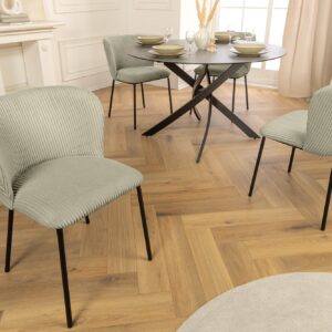 Design Stoel LYON mint corduroy zwarte metalen poten - 44963