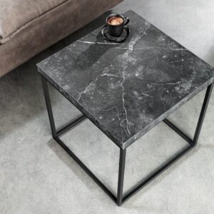 Moderne bijzettafel ARCHITECTURE 45cm grafiet metalen frame - 44758