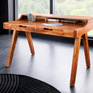 Massieve secretaresse MONSOON 100cm natuurlijk acaciahouten bureau - 44447