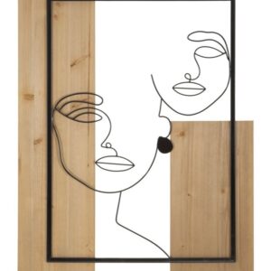 WANDPANEEL VLAKKEN IJZER EN HOUT CM 63X2X90 - 324400000