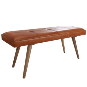 Bank SALIM geitenleer bruin 117 cm - WL5.319