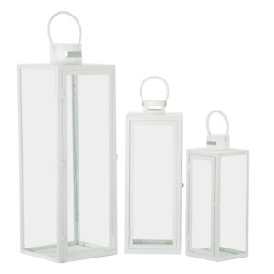 LANTAARN WIT SET 3 STUKS CM 22X22X66-18X18X49,5-14X14X39 - 1790410000