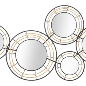 IJZEREN WANDPANEEL MET SPIEGELS OPORTO CM 111X9,5X59 - 323100000
