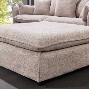 Grote kruk HEAVEN 100cm champagne beige Bouclé Ottomaanse lente kern - 44186
