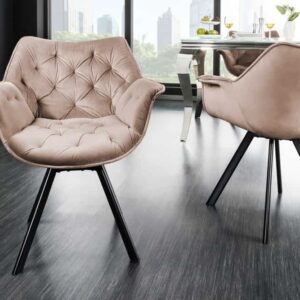Bureaustoel THE DUTCH COMFORT grijs fluweel met armleuningen Modern Design - 44066