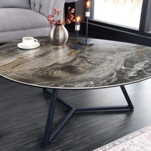 Moderne salontafel MARVELOUS 90cm taupe marmeren keramiek gemaakt in Italie - 42141