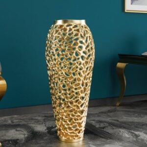 Filigrane Design Vaas ABSTRACT BLAD goud 65cm Handarbeit - 43221