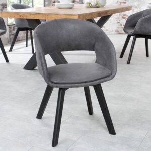Design stoel NORDIC STAR antiek grijze houten poten - 43423