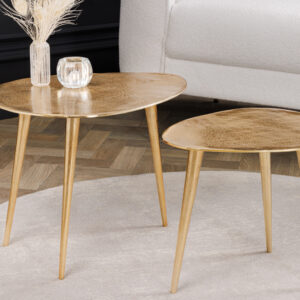 Set van 2 salontafels ELEMENTS 50cm goud metaal handgemaakt - 42719