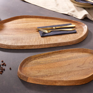 Set van 2 massieve dienbladen AMAZONAS 56 cm handgemaakt mangohout - 41366