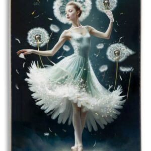 SCHILDERIJ OP DOEK DANSEND GELAKT MET LIJST -B- CM 72X4X102 - 032603000B