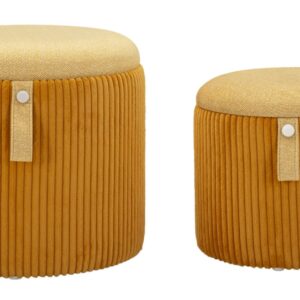 BLADERDEEG MET OPSLAG BOLZANO MOSTERD SET 2 STUKS CM Ø 38 X 38-32 X 28 - 142868000S