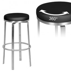 Barkruk zwart staal 76 cm hoog - WL1.947