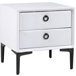 Modern nachtkastje COSMOPOLITE 45 cm wit mat twee lades - 40785