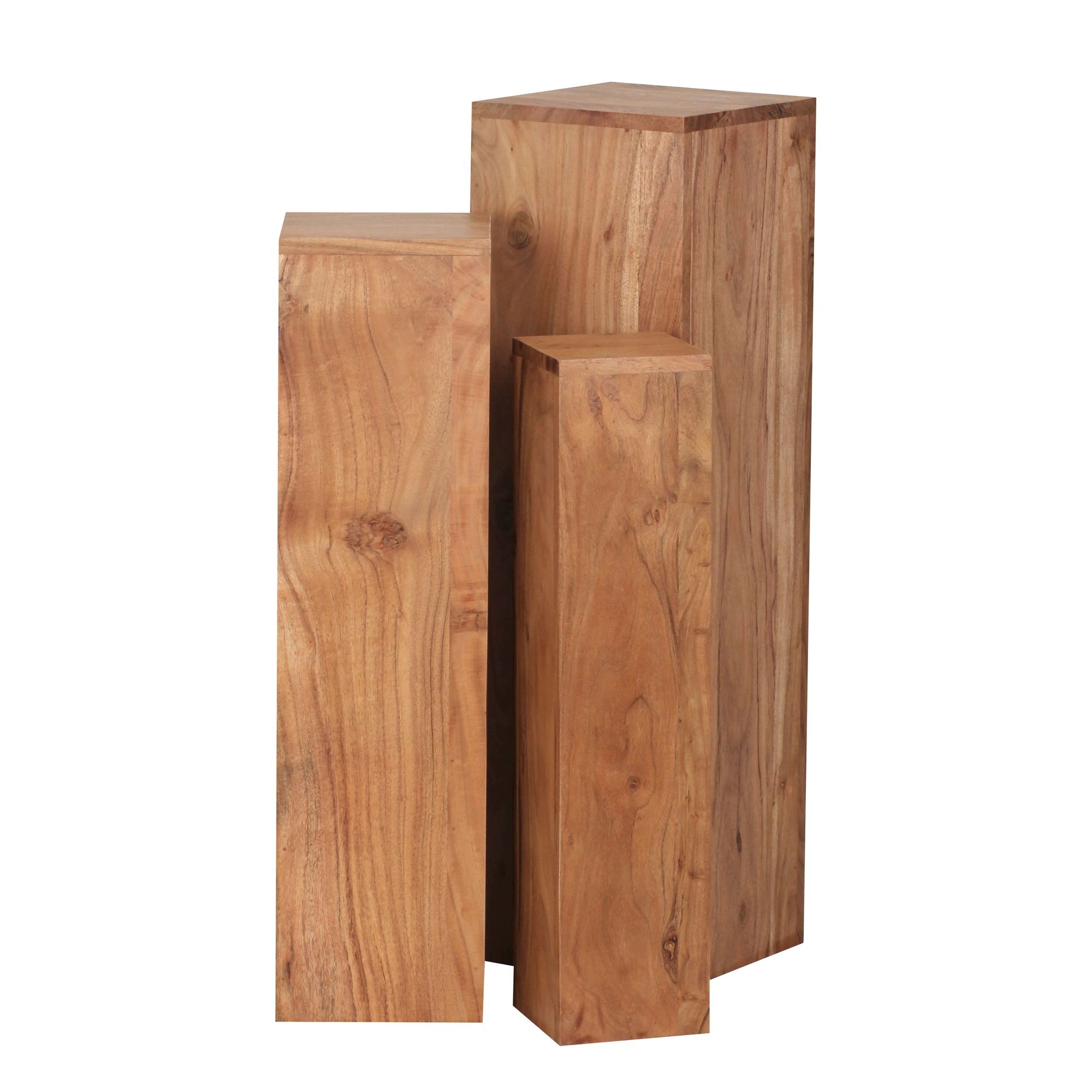 Bijzettafelset acaciahout bruin 24x85x24 cm - WL1.567