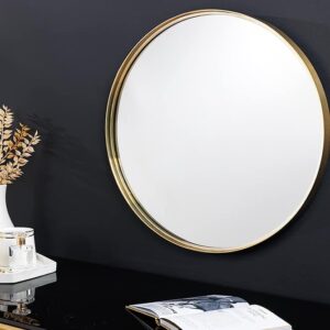 Ronde wandspiegel PORTRET 50cm goud metalen frame handgemaakt - 42798