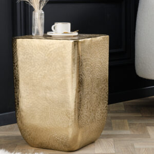 Design bijzettafel UNIT 45cm goud gehamerd handgemaakt metaal aluminium - 42733