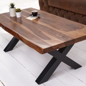 Design Salontafel AMAZONAS 110cm bruin Sheesham Massivholz Baumkante - 6540196